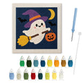 Ghost on a Broom punch needle kit: finished canvas with threads, punch needle and threader
