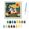 Ghost Picnic punch needle kit: finished canvas with threads, punch needle and threader