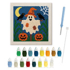 Ghost Scarecrow punch needle kit: finished canvas with threads, punch needle and threader