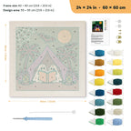 Ghost Story Tent punch needle kit, 24 × 24 in (60 × 60 cm): canvas size and kit contents