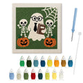 Ghost Teacher and Skeletons punch needle kit: finished canvas with threads, punch needle and threader