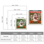 Size chart for square punch needle kits from 30 x 30 cm to 60 x 60 cm
