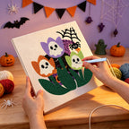 Punching the Ghost Tulips design with the punch needle