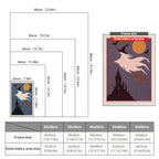 Size chart for punch needle kits from 20 x 30 cm to 60 x 80 cm