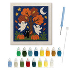 Ghosts Around the Tree punch needle kit: finished canvas with threads, punch needle and threader
