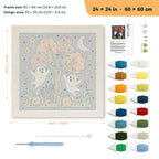 Ghosts Around the Tree punch needle kit, 24 × 24 in (60 × 60 cm): canvas size and kit contents