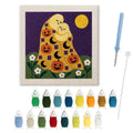 Ghosts Kiss in Gold punch needle kit: finished canvas with threads, punch needle and threader