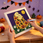 Punching the Ghosts Kiss in Gold design with the punch needle
