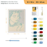 Golden Daydream punch needle kit, 12 × 16 in (30 × 40 cm): canvas size and kit contents