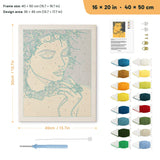 Golden Daydream punch needle kit, 16 × 20 in (40 × 50 cm): canvas size and kit contents