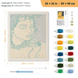 Golden Daydream punch needle kit, 20 × 24 in (50 × 60 cm): canvas size and kit contents