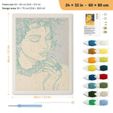 Golden Daydream punch needle kit, 24 × 32 in (60 × 80 cm): canvas size and kit contents