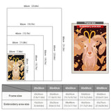 Size chart for punch needle kits from 20 x 30 cm to 60 x 80 cm