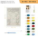 Golden Ram punch needle kit, 12 × 16 in (30 × 40 cm): canvas size and kit contents
