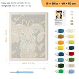 Golden Ram punch needle kit, 16 × 20 in (40 × 50 cm): canvas size and kit contents