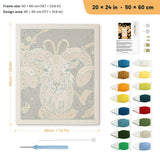 Golden Ram punch needle kit, 20 × 24 in (50 × 60 cm): canvas size and kit contents