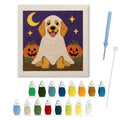 Golden Retriever Ghost punch needle kit: finished canvas with threads, punch needle and threader