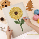 Punching the Golden Sunflower design with the punch needle