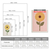 Size chart for punch needle kits from 20 x 30 cm to 60 x 80 cm