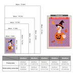 Size chart for punch needle kits from 20 x 30 cm to 60 x 80 cm