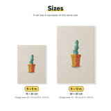 Size chart for the two mini canvas sizes: 6 x 8 in and 8 x 12 in