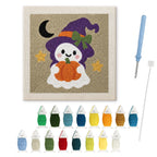 Green Bow Ghost punch needle kit: finished canvas with threads, punch needle and threader