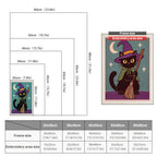 Size chart for punch needle kits from 20 x 30 cm to 60 x 80 cm