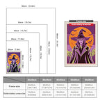 Size chart for punch needle kits from 20 x 30 cm to 60 x 80 cm