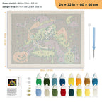 Green-Haired Potion Witch punch needle kit, 24 × 32 in (60 × 80 cm): canvas size and kit contents