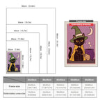 Size chart for punch needle kits from 20 x 30 cm to 60 x 80 cm