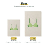 Size chart for the two mini canvas sizes: 6 x 8 in and 8 x 12 in