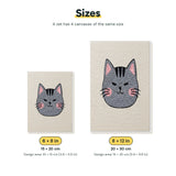 Size chart for the two mini canvas sizes: 6 x 8 in and 8 x 12 in