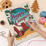 Punching the Happy Campers design with the punch needle
