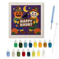 Happy Haunt Scarecrows punch needle kit: finished canvas with threads, punch needle and threader