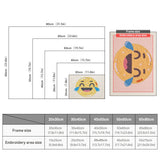 Size chart for punch needle kits from 20 x 30 cm to 60 x 80 cm