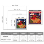 Size chart for square punch needle kits from 30 x 30 cm to 60 x 60 cm