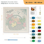 Harvest Basket Ghost punch needle kit, 24 × 24 in (60 × 60 cm): canvas size and kit contents