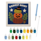 Harvest Haunt Stack punch needle kit: finished canvas with threads, punch needle and threader