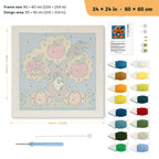 Haunted Apple Tree punch needle kit, 24 × 24 in (60 × 60 cm): canvas size and kit contents