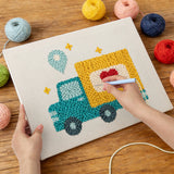 Punching the Heart Delivery Truck design with the punch needle