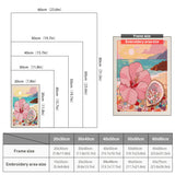 Size chart for punch needle kits from 20 x 30 cm to 60 x 80 cm