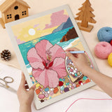 Punching the Hibiscus Beach design with the punch needle