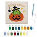 Hocus Pocus Frog punch needle kit: finished canvas with threads, punch needle and threader