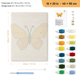 Honey Brown Butterfly punch needle kit, 16 × 20 in (40 × 50 cm): canvas size and kit contents