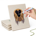 Hand punching one of the Hound and Kittens mini canvases