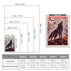 Size chart for punch needle kits from 20 x 30 cm to 60 x 80 cm