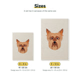 Size chart for the two mini canvas sizes: 6 x 8 in and 8 x 12 in