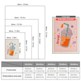 Size chart for punch needle kits from 20 x 30 cm to 60 x 80 cm