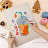 Punching the Iced Orange Drink design with the punch needle
