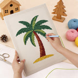 Punching the Island Palm design with the punch needle